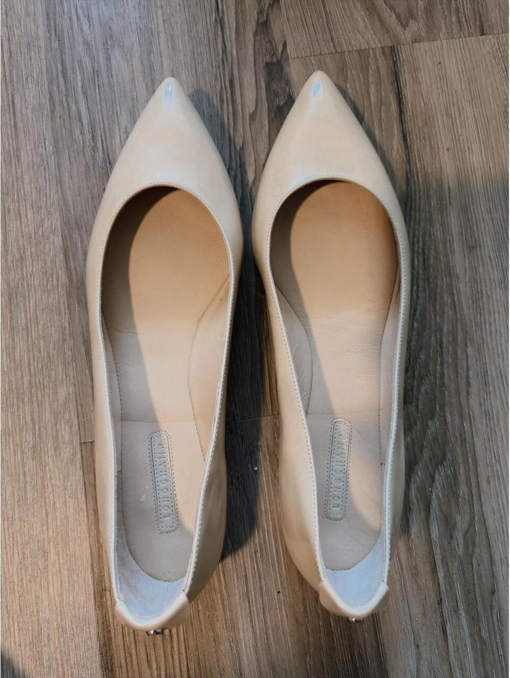 Longchamp cream patent pointed toe flats - Picture 2 of 4